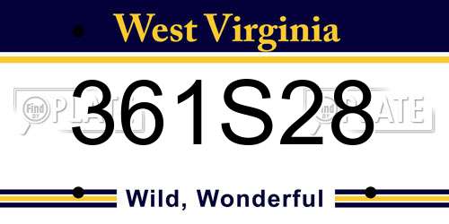 361S28 West Virginia License Plate