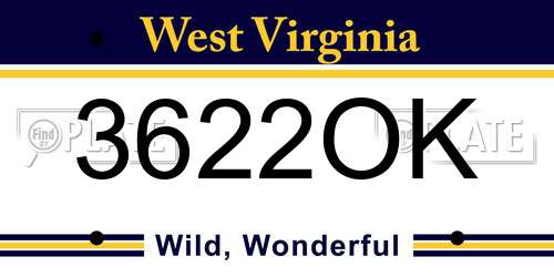 3622OK West Virginia License Plate