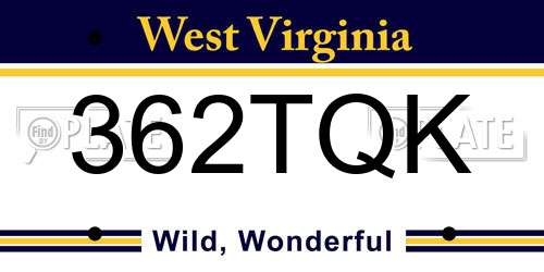 362TQK West Virginia License Plate