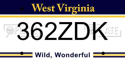 362ZDK West Virginia License Plate