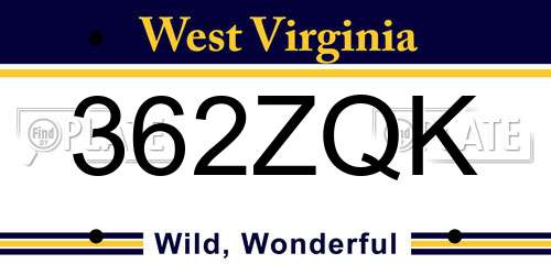 362ZQK West Virginia License Plate