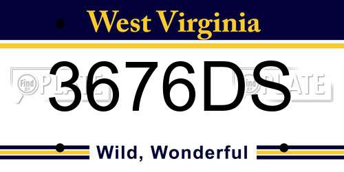 3676DS West Virginia License Plate