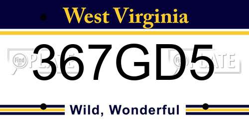 367GD5 West Virginia License Plate