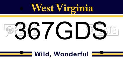367GDS West Virginia License Plate