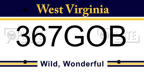 367GOB West Virginia License Plate