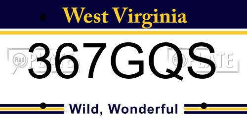 367GQS West Virginia License Plate