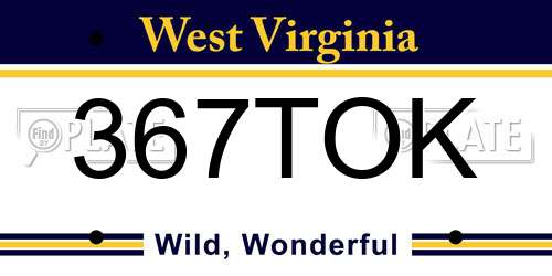 367TOK West Virginia License Plate