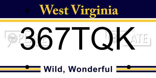 367TQK West Virginia License Plate