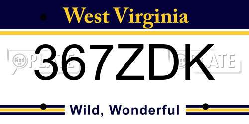 367ZDK West Virginia License Plate