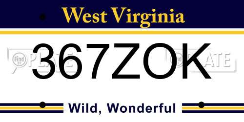 367ZOK West Virginia License Plate