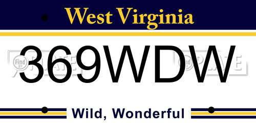 369WDW West Virginia License Plate
