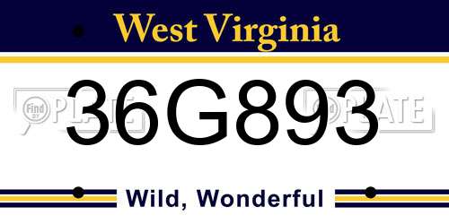 36G893 West Virginia License Plate