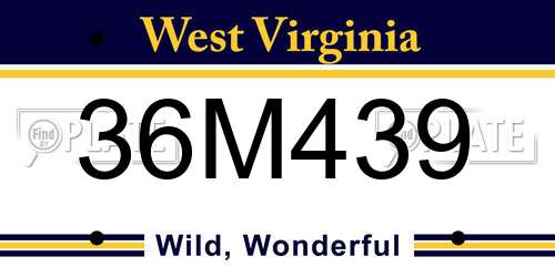 36M439 West Virginia License Plate