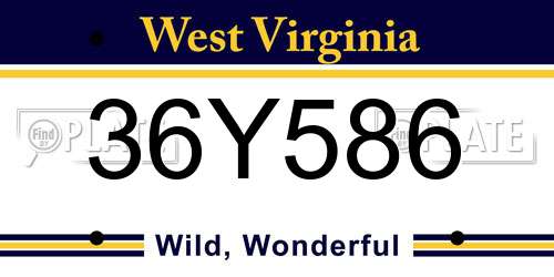 36Y586 West Virginia License Plate