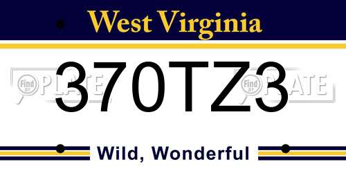 370TZ3 West Virginia License Plate