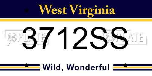 3712SS West Virginia License Plate