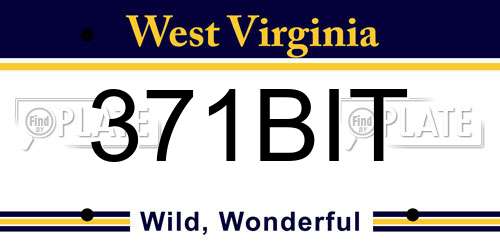 371BIT West Virginia License Plate