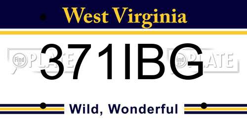 371IBG West Virginia License Plate
