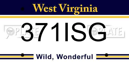 371ISG West Virginia License Plate