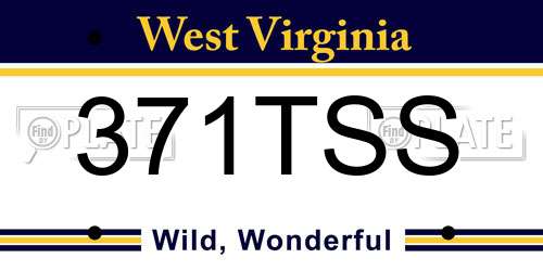 371TSS West Virginia License Plate