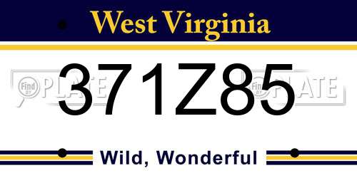 371Z85 West Virginia License Plate