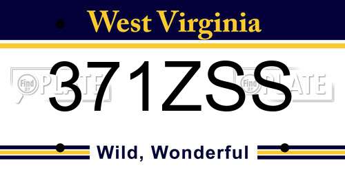 371ZSS West Virginia License Plate