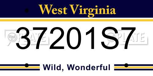 37201S7 West Virginia License Plate