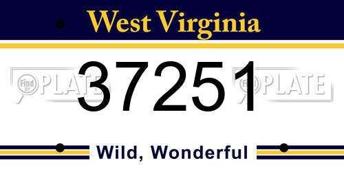 37251 West Virginia License Plate