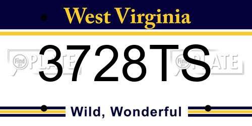 3728TS West Virginia License Plate