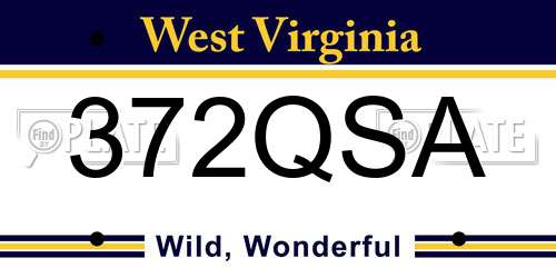 372QSA West Virginia License Plate