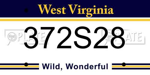 372S28 West Virginia License Plate