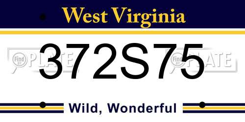 372S75 West Virginia License Plate