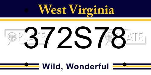 372S78 West Virginia License Plate