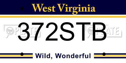 372STB West Virginia License Plate