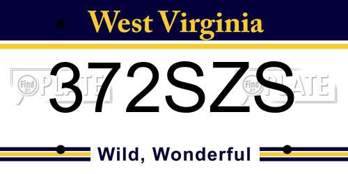 372SZS West Virginia License Plate