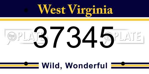 37345 West Virginia License Plate
