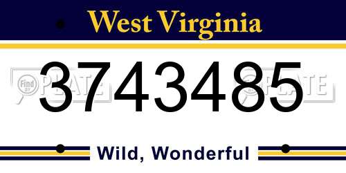 3743485 West Virginia License Plate