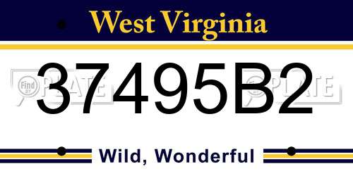 37495B2 West Virginia License Plate
