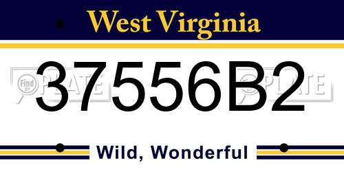 37556B2 West Virginia License Plate