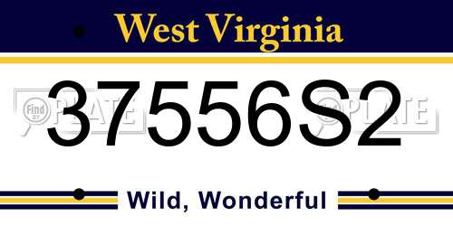 37556S2 West Virginia License Plate