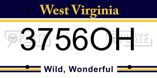 3756OH West Virginia License Plate