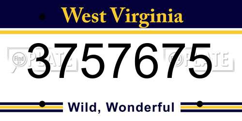 3757675 West Virginia License Plate