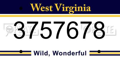 3757678 West Virginia License Plate