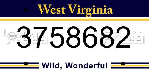 3758682 West Virginia License Plate