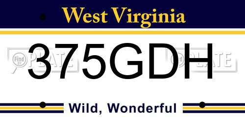 375GDH West Virginia License Plate
