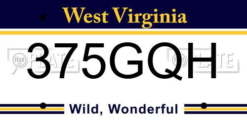 375GQH West Virginia License Plate