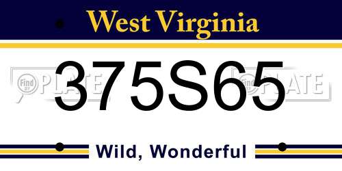 375S65 West Virginia License Plate