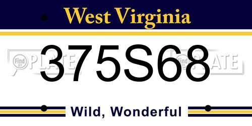 375S68 West Virginia License Plate
