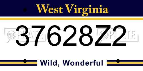 37628Z2 West Virginia License Plate