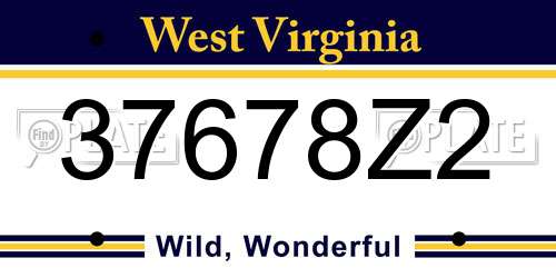 37678Z2 West Virginia License Plate